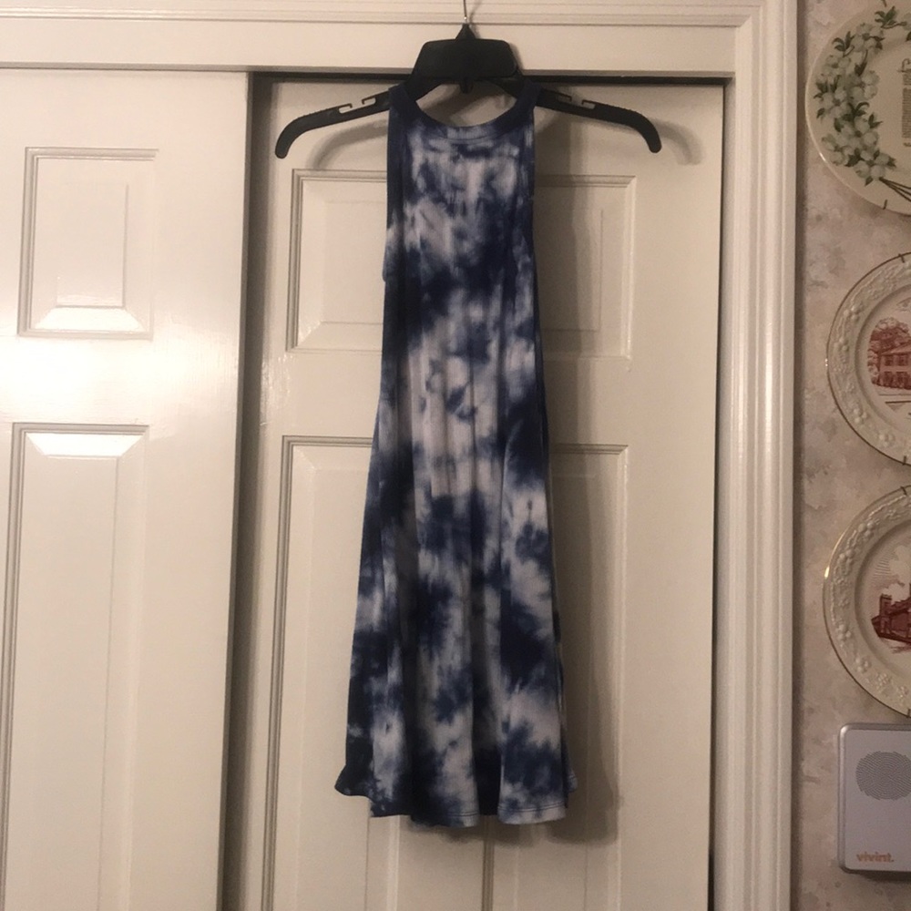 High neck mini dress